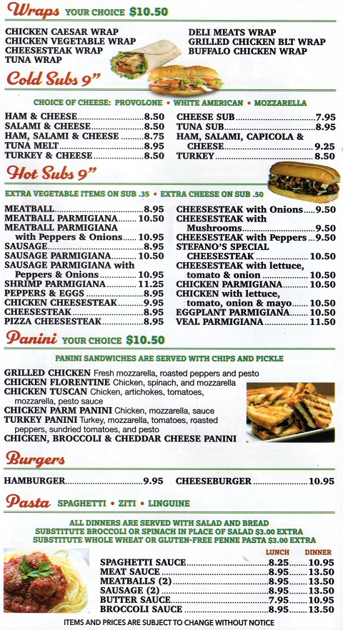 Stefanos Italian Restaurant & Pizza in East Brunswick: 732-257-7778, 3 ...